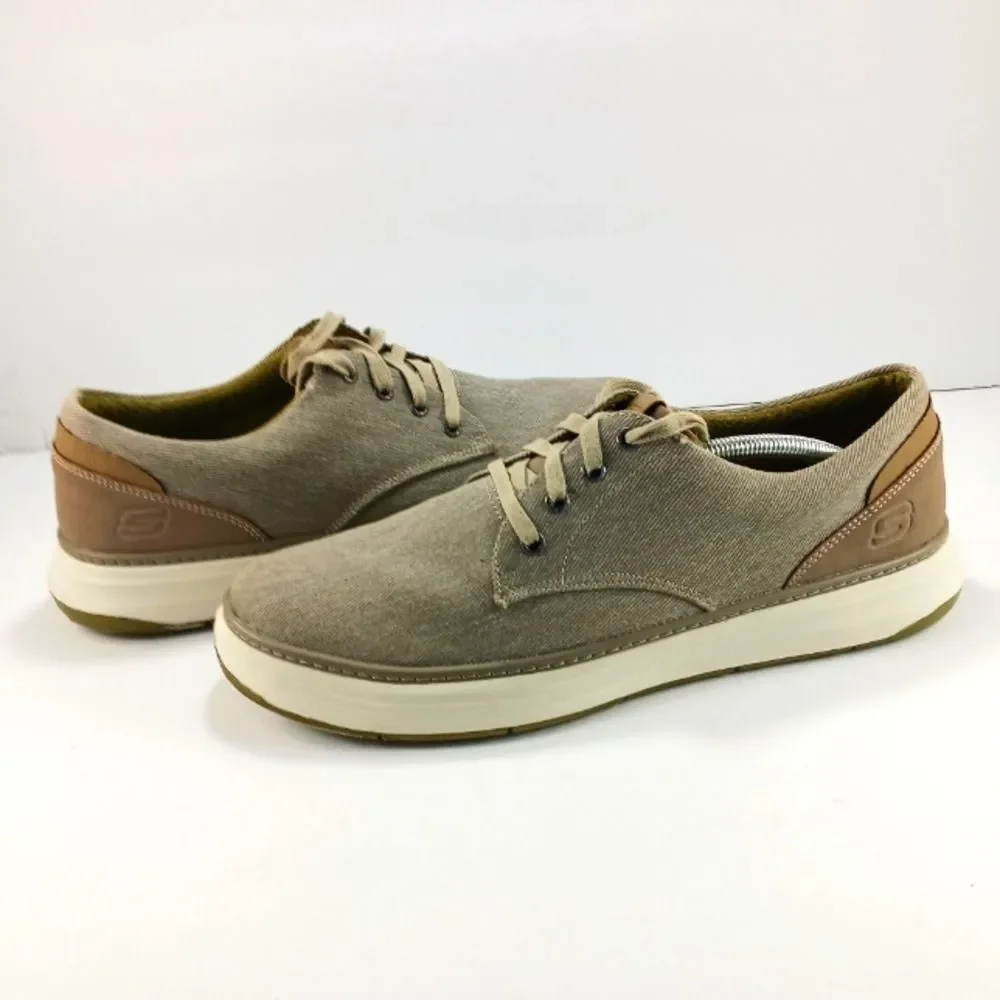 Skechers Moreno-Ederson Casual Canvas Lace-Up Oxford Sneaker Shoe Mens 13 Tan...
